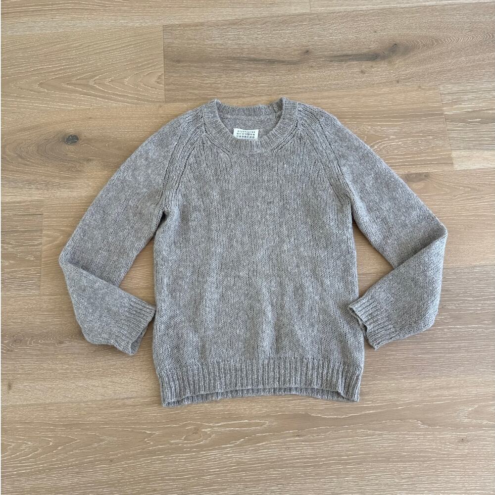 Maison Margiela Alpaca Blend Knit Sweater Crew Neck Size S Grayish Brown